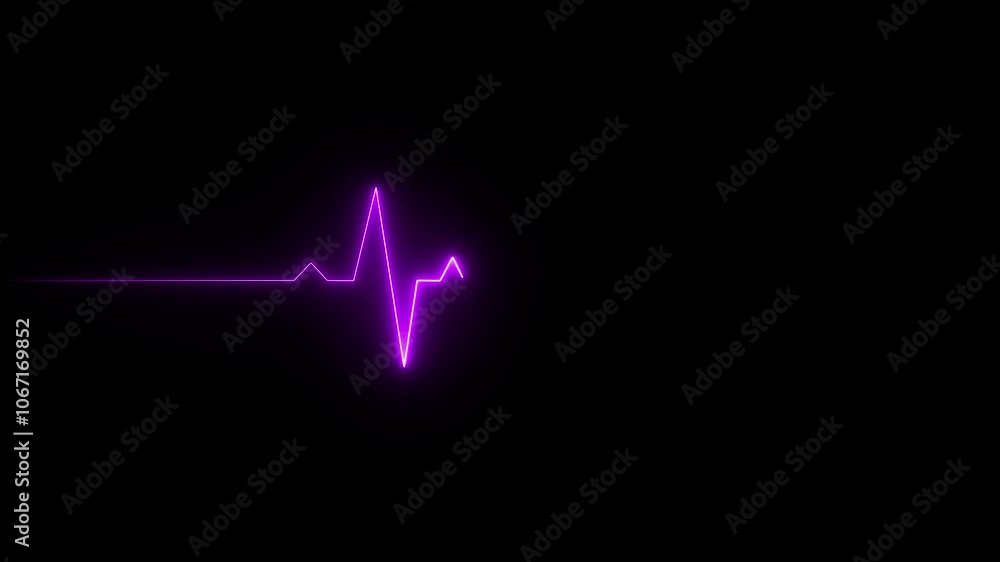 neon heartbeat and pulse rate on black background. Heart bit signal animated in black background. neon heartbeat and pulse rate on black background. Heart bit signal animated in black background.