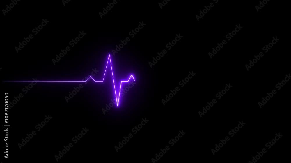 neon heartbeat and pulse rate on black background. Heart bit signal animated in black background. neon heartbeat and pulse rate on black background. Heart bit signal animated in black background.