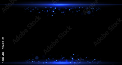 Green laser beams isolated on black background. Abstract light effect. Blue lens flash. Horizontal rays glowing in the dark. Light Speed ​​vector illustration, road.