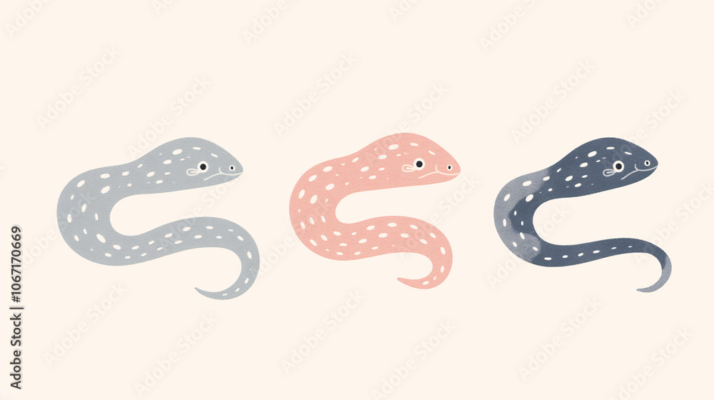 Obraz premium Abstract and Colorful Snake Illustration Design with Pattern