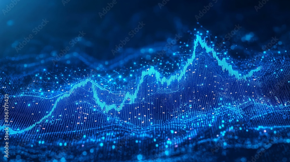 Abstract Blue Mountain of Data Points Visualization Abstract Blue Mountain of Data Points Visualization