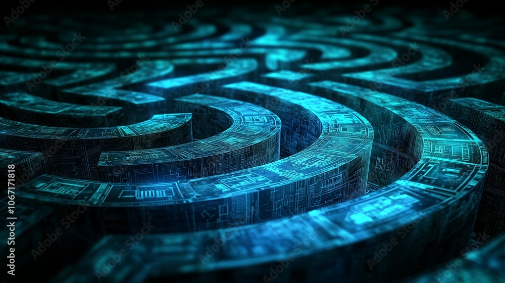 Abstract Maze of Financial Symbols and Arrows Abstract Maze of Financial Symbols and Arrows