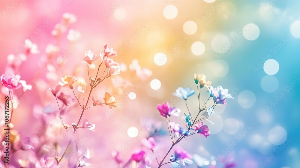 Pastel gradient jars with dried flowers on soft background. Pastel gradient jars with dried flowers on soft background.