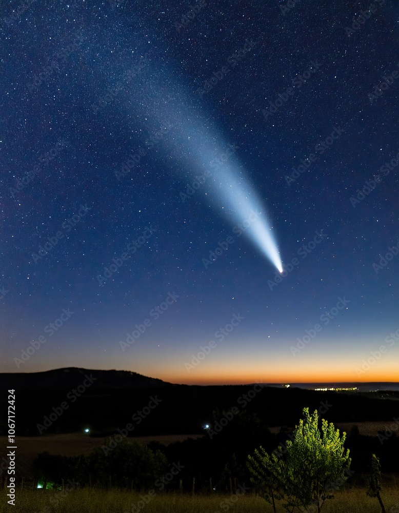 Fototapeta premium comet in the night sky