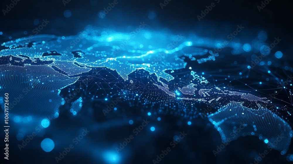 Glowing High-Tech World Map Visualization Glowing High-Tech World Map Visualization