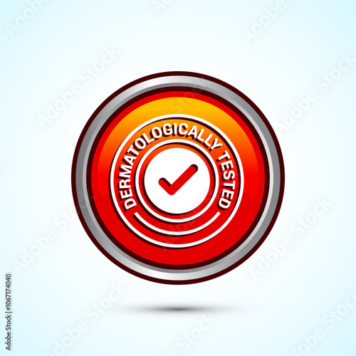 Dermatologically tested icon design, dermatology test and dermatologist clinic icon, Orange Color Round Button Design