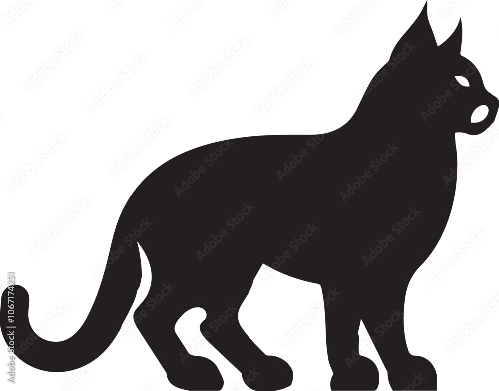 Bobcat silhouette vector on white background Bobcat silhouette vector on white background