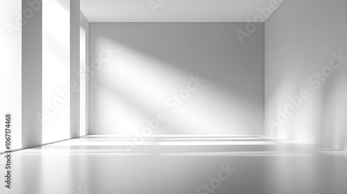 Wallpaper Mural Empty minimalist white room with natural light and shadows.

 Torontodigital.ca