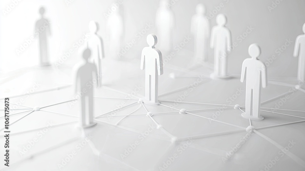 Network of Connected People Icons on Background Network of Connected People Icons on Background