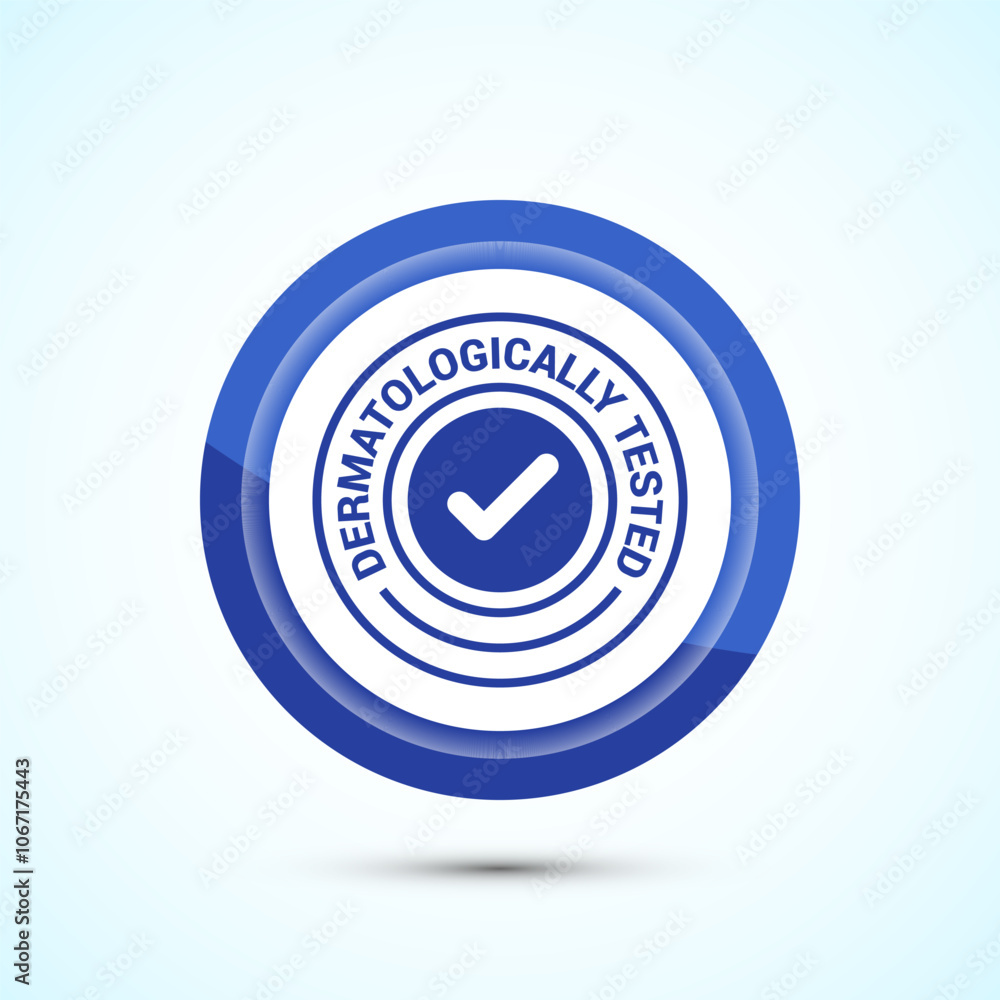 Dermatologically tested icon design, dermatology test and dermatologist clinic icon, Blue Color Button Design Dermatologically tested icon design, dermatology test and dermatologist clinic icon, Blue Color Button Design
