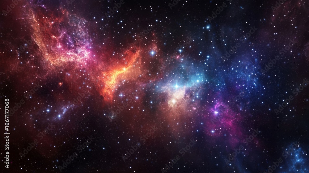 Fototapeta premium Deep Space View with Countless Twinkling Stars and Distant Galaxies