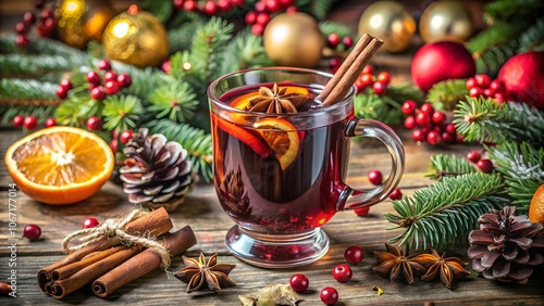 christmas still life with mulled wine