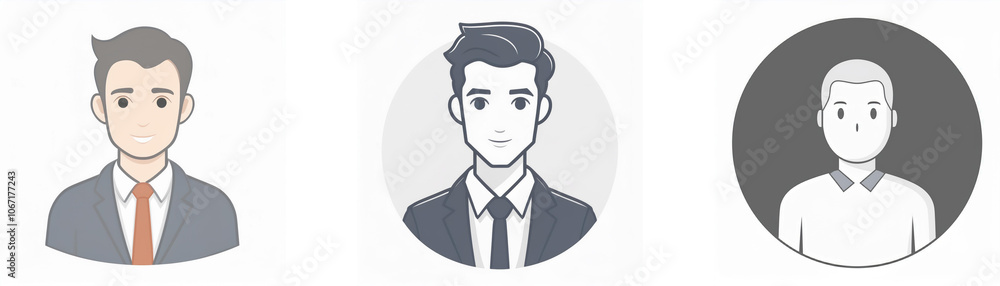 Three different illustrations of men in various poses with varying levels of detail. Three different illustrations of men in various poses with varying levels of detail.