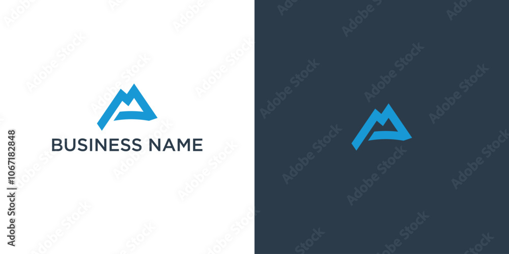 Letter p montain logo design Letter p montain logo design