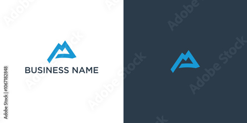 Letter p montain logo design