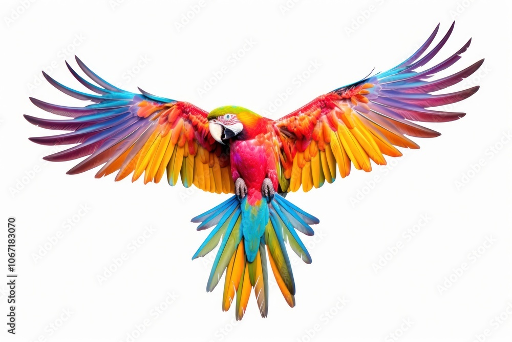 Obraz premium Parrot animal bird white background.