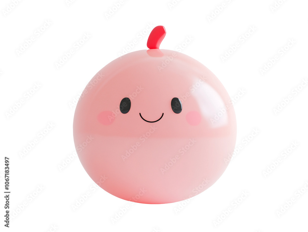 Fototapeta premium a pink ball with a face