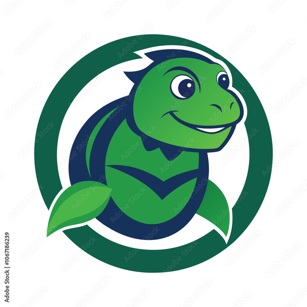 Obraz premium Turtle Mascot Logo circle