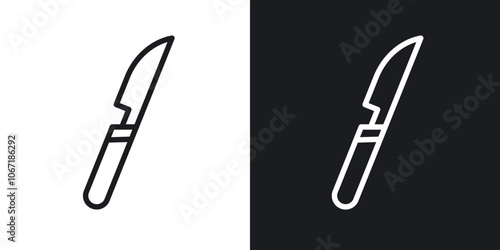 Scalpel icon in black and white outlined stroke