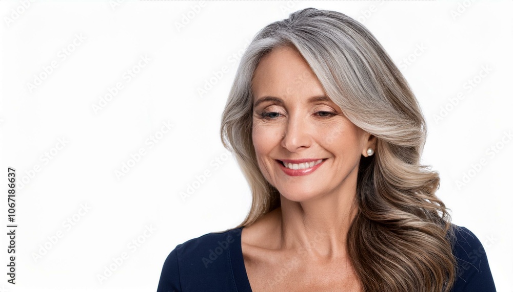 Beautiful gorgeous mid aged mature woman looking at camera on White background PNG Beautiful gorgeous mid aged mature woman looking at camera on White background PNG
