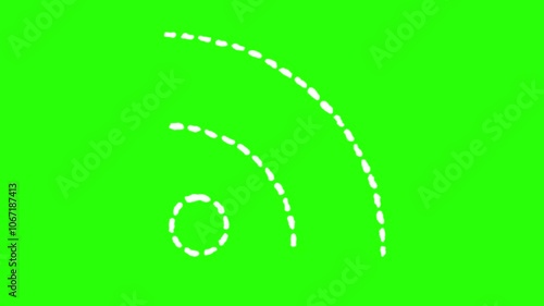 hand-drawn signal icon animation on green screen
