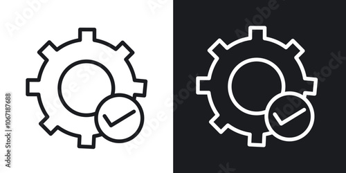 Execution icon in black and white outlined stroke