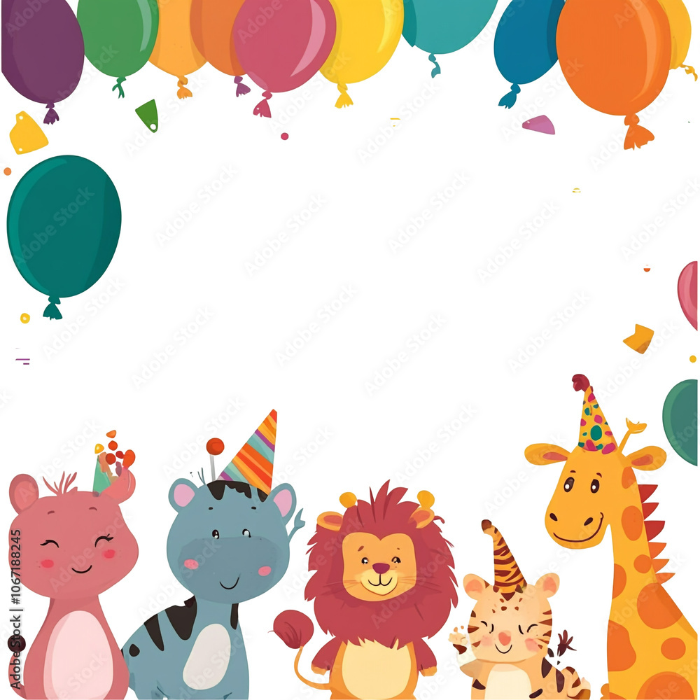 Naklejka premium Animals Party Celebration