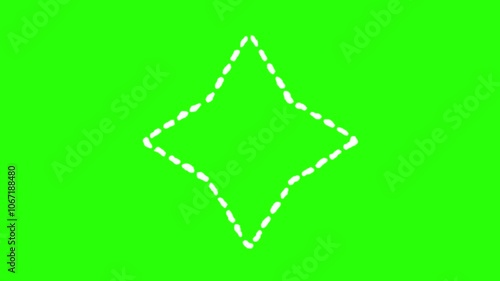 hand-drawn star icon animation on green screen