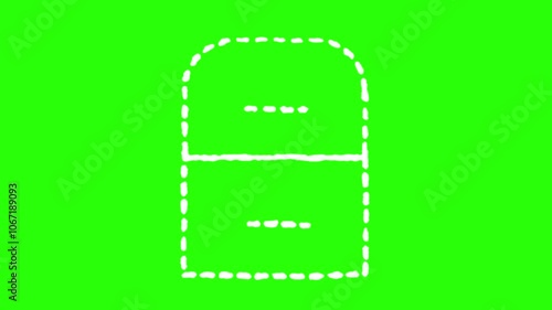 Hand drawn wardrobe icon animation in green screen
