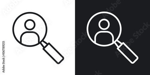 Hiring icon in black and white outlined stroke