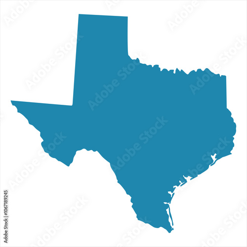 Abstract - High Detailed blue Map of Texas isolated on white background. for your web site design map logo, app, Travel. Vector illustration eps10.	
