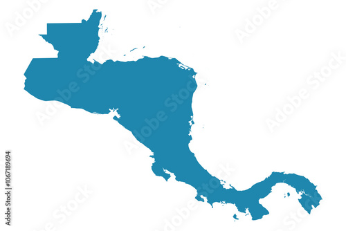 Abstract - High Detailed blue Map of Central America isolated on white background. for your web site design map logo, app, Travel. Vector illustration eps10.	
