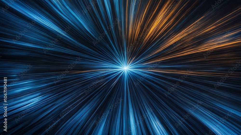 Abstract Blue and Orange Light Rays Abstract Blue and Orange Light Rays