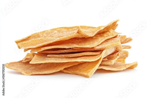 Pile of Tortilla Chips Isolated on White Background