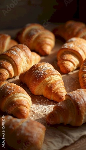 croissants on a wooden table