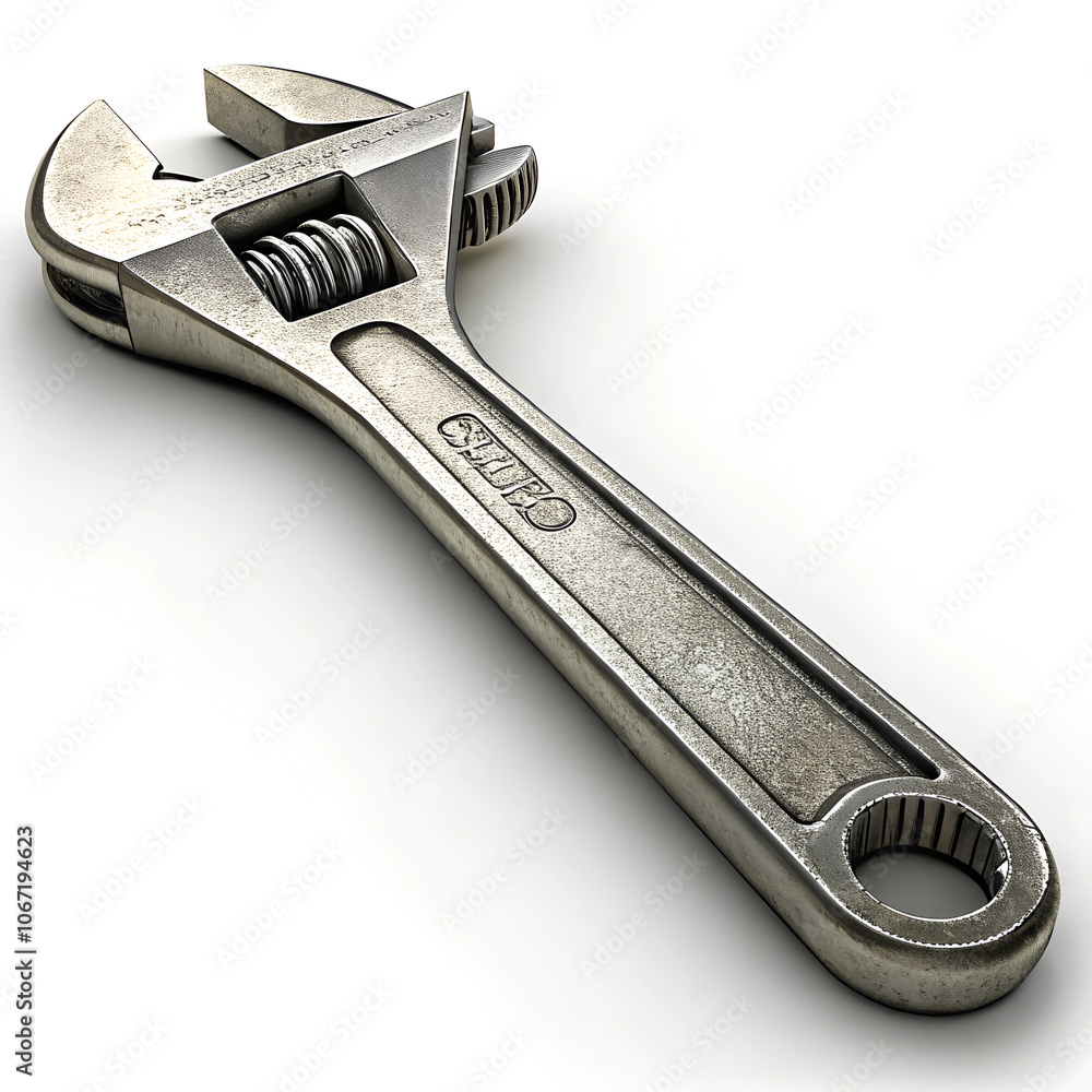 Obraz premium adjustable wrench isolated on white