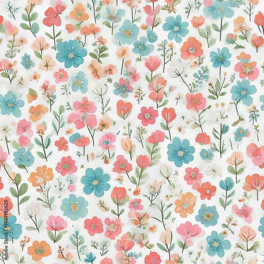 pattern, Seamless pattern of Minimalist Floral - Small, simple floral patterns with soft color tones pattern, Seamless pattern of Minimalist Floral - Small, simple floral patterns with soft color tones