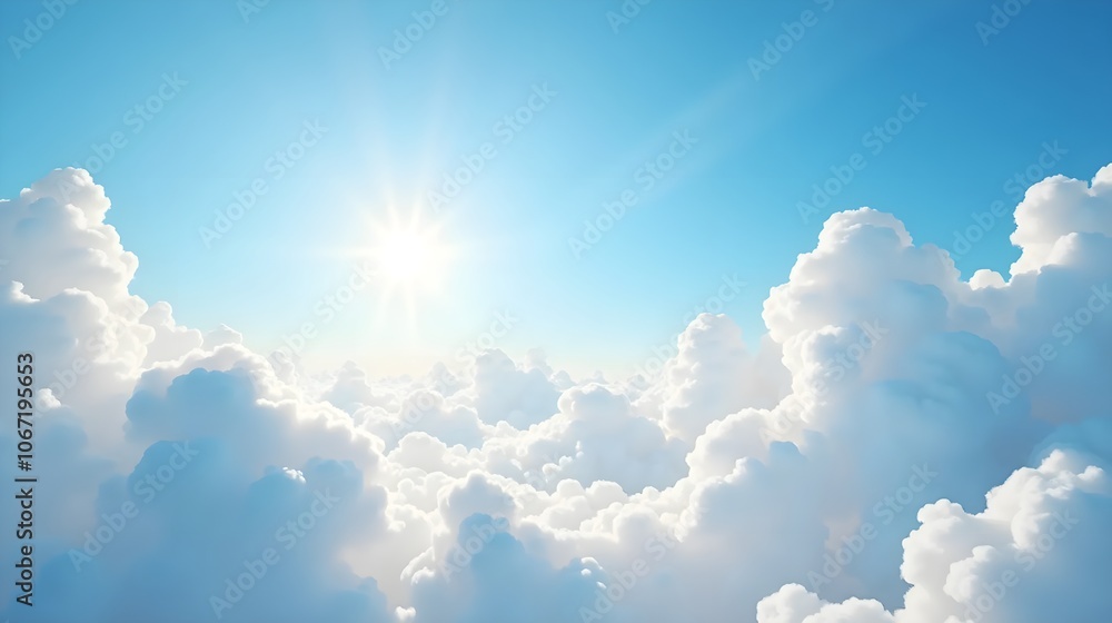 Heaven sky with blue and white soft fluffy clouds Heaven sky with blue and white soft fluffy clouds
