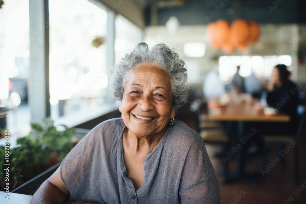 Smiling portrait of a happy senior Latin woman in nursing home Smiling portrait of a happy senior Latin woman in nursing home