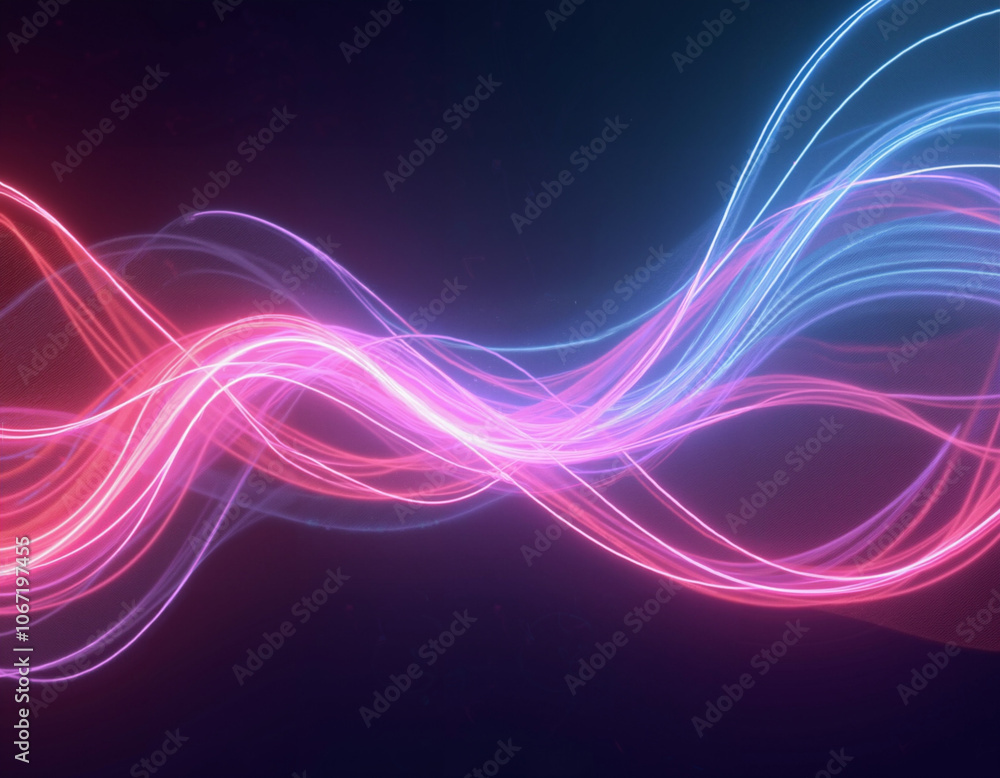 Naklejka premium Abstract Neon Waves.
