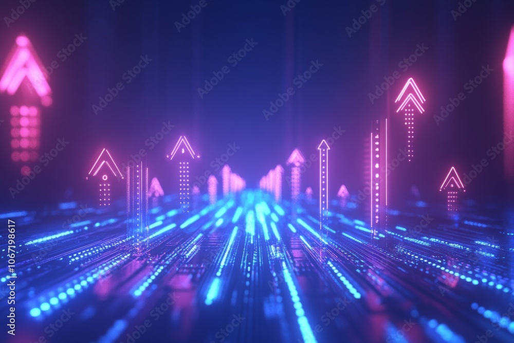top arrow illustration with technology concept, digital technology wallpaper background top arrow illustration with technology concept, digital technology wallpaper background