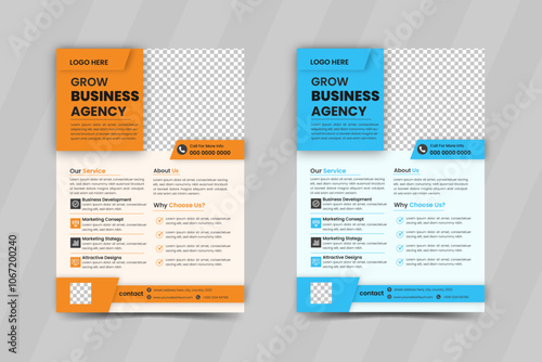 modern business flyer template, abstract business flyer and creative design, Business company flyer and editable vector template design