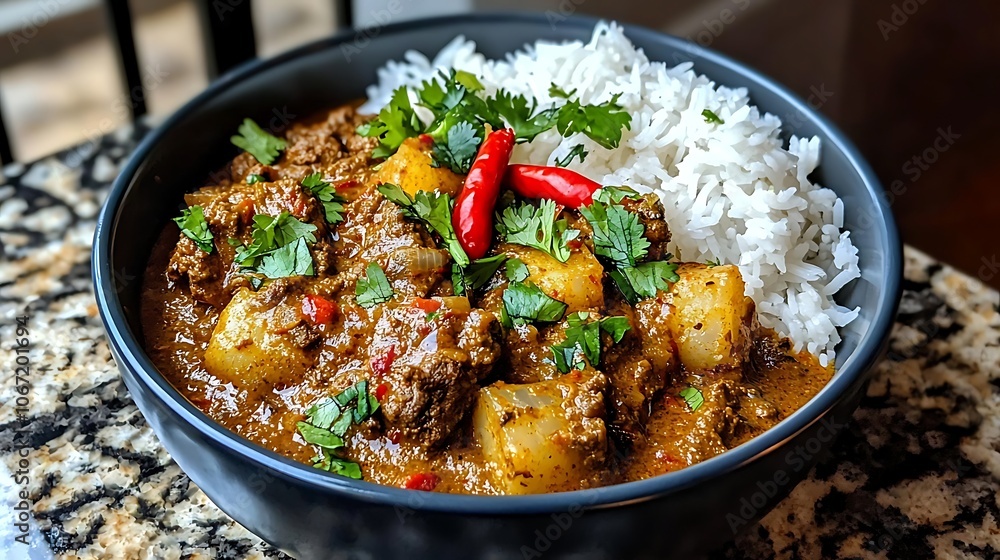 Savor the rich flavors of homemade beef curry with rice Savor the rich flavors of homemade beef curry with rice