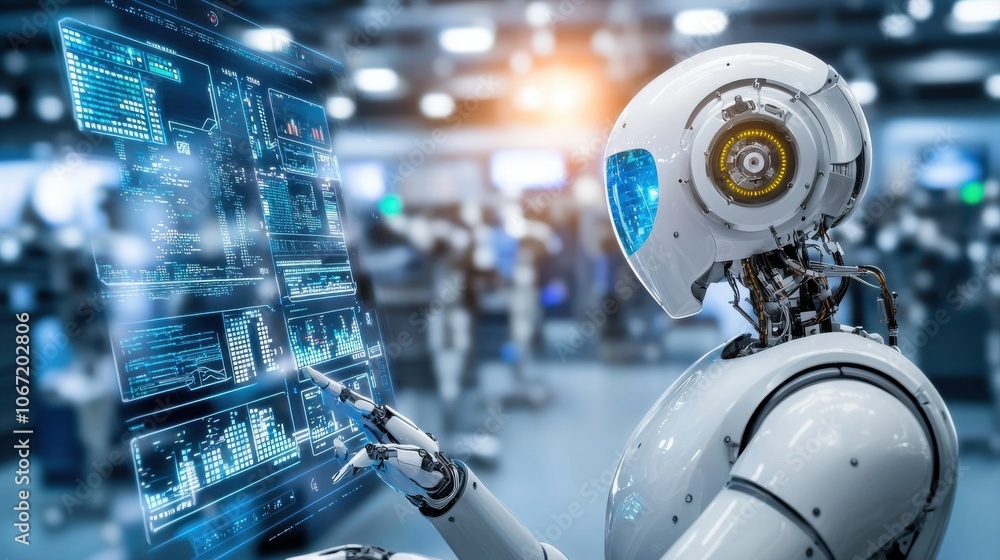 Robot Operator Engaging with Holographic Interface Robot Operator Engaging with Holographic Interface