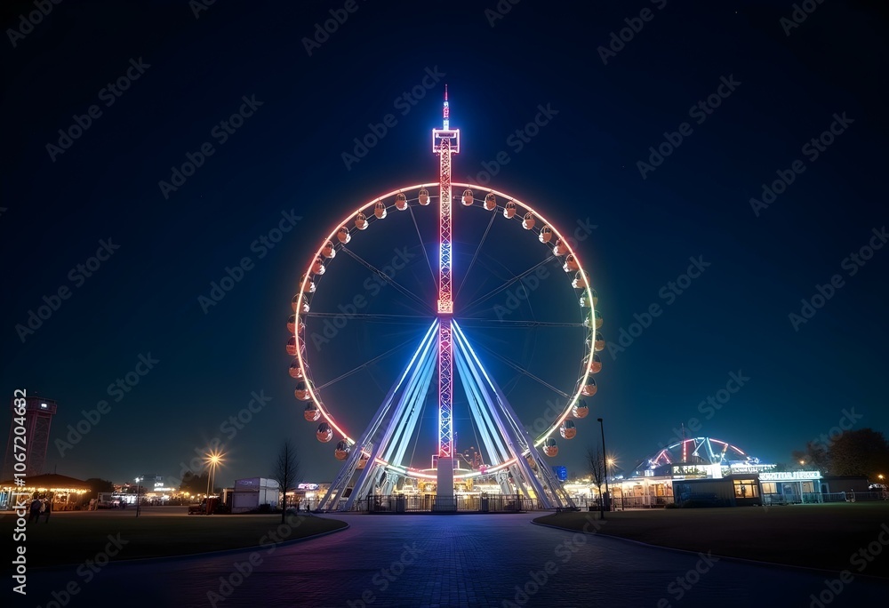 Ferris Wheel at Night Bright Lights and Carnival Magic in the Amusement Park Festival
Ferris Wheel at Night Bright Lights and Carnival Magic in the Amusement Park Festival