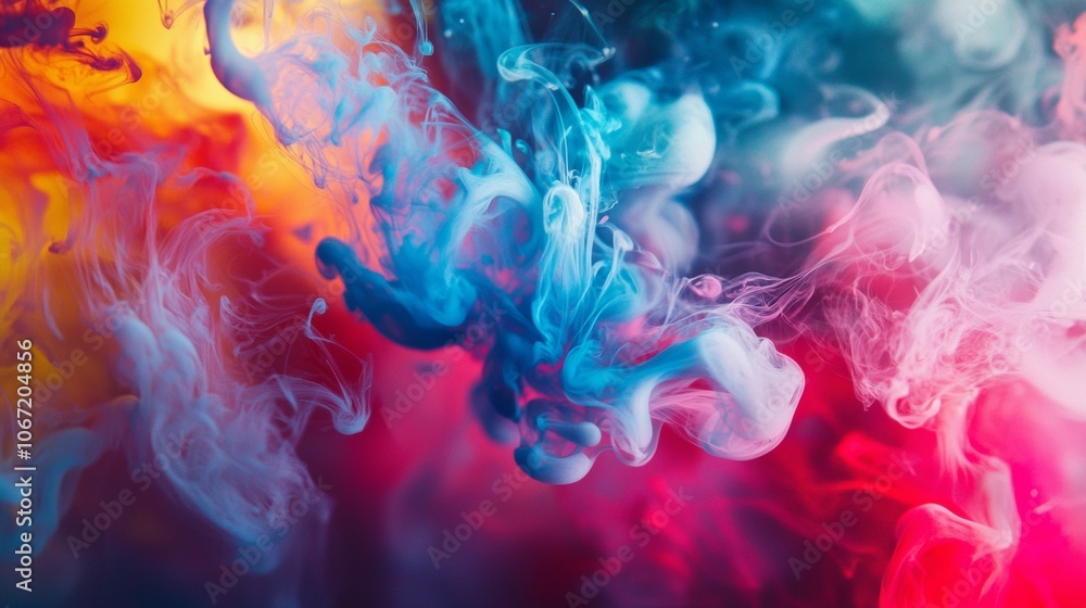 Obraz premium Colorful swirling clouds of ink in water