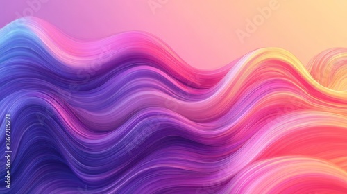 Colorful wavy hair with a modern gradient effect, ideal for stylish and vibrant hair advertisement concepts