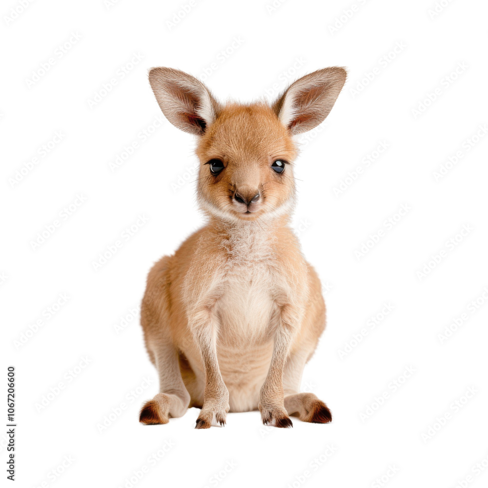 Obraz premium Baby kangaroo, white isolate background