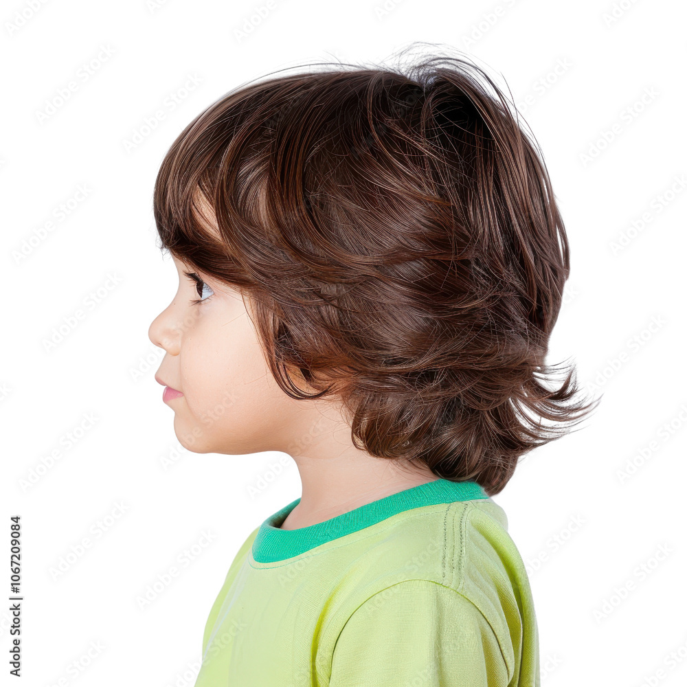 Child profile, side view, isolated on white background Child profile, side view, isolated on white background