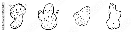 An illustration of a mozzarella stick hand drawn and isolated in modern style
